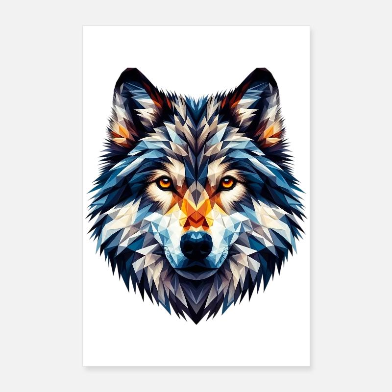 Polygonaler Wolf Poster 60x90 cm