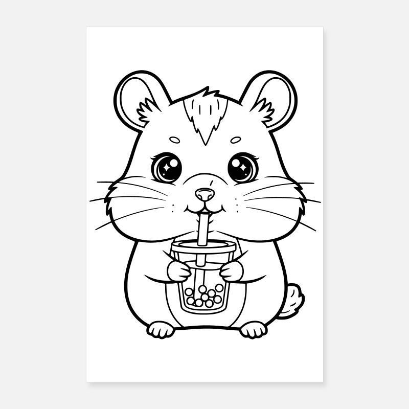 Hamster with mug Poster 24" x 35" (60x90 cm)