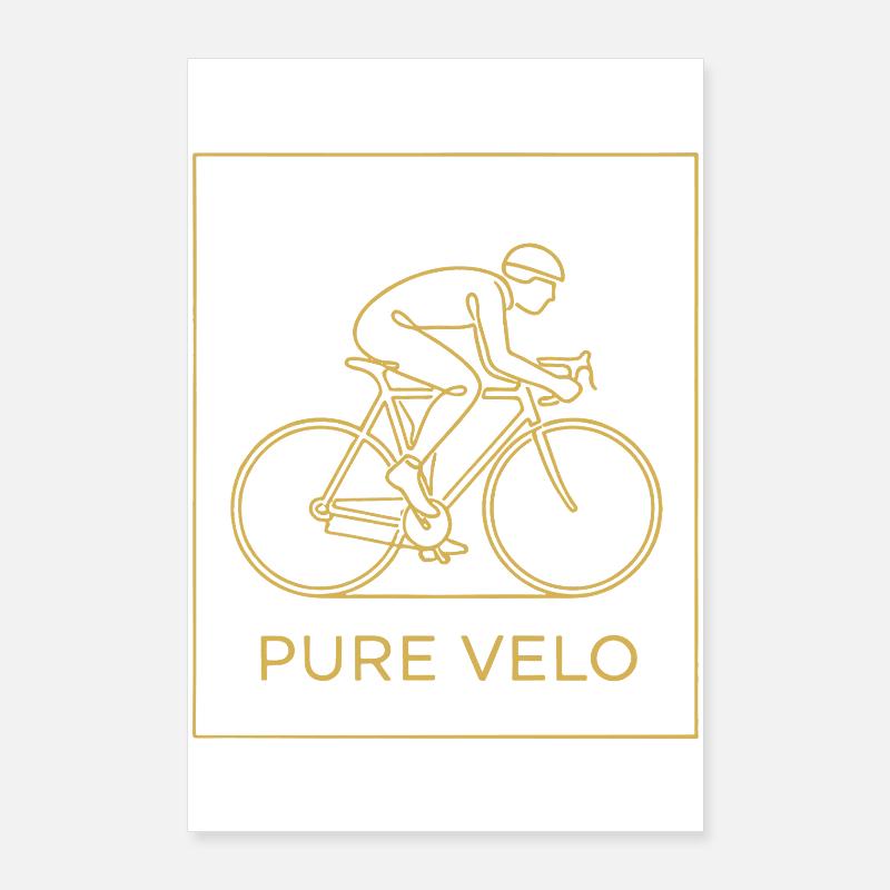 Cycliste Pure Velo Gold Line Poster 60 x 90 cm