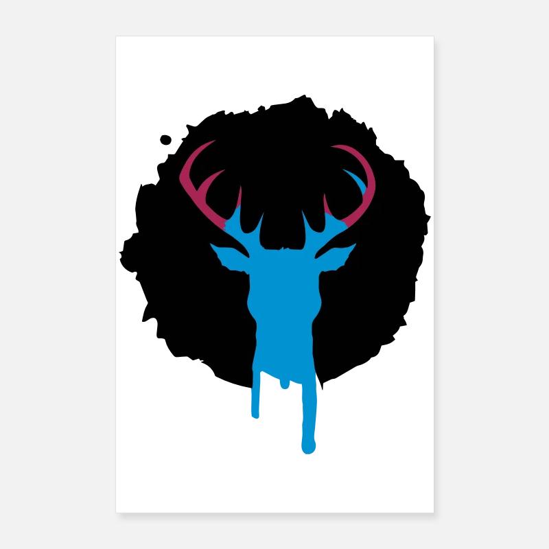 Deer patch graffiti Poster 24" x 35" (60x90 cm)