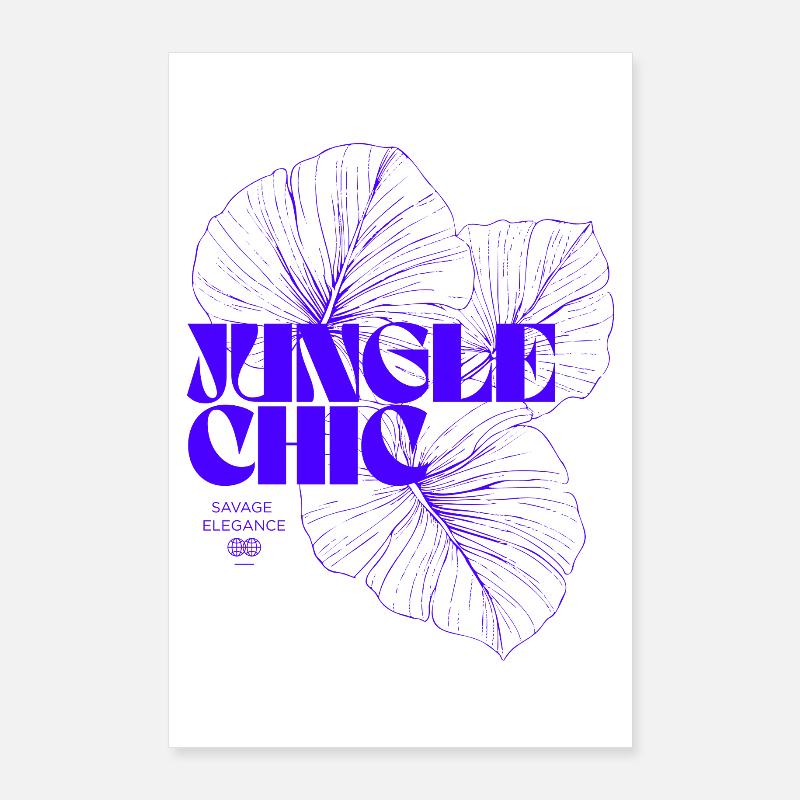 Vivid Botanical Monstera Leaf Design Poster 24" x 35" (60x90 cm)