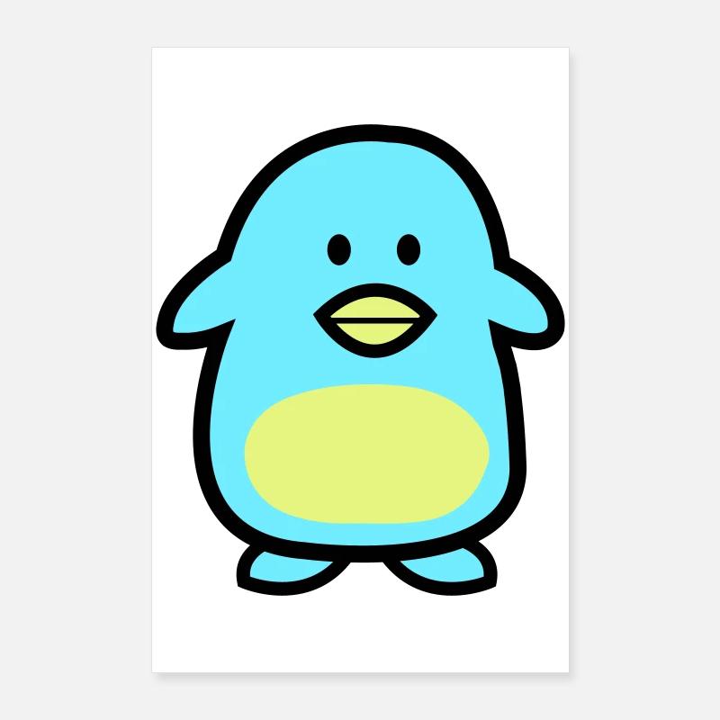 Pinguin-Comic Poster 60x90 cm
