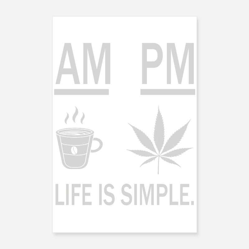 Café et herbe Poster 60 x 90 cm