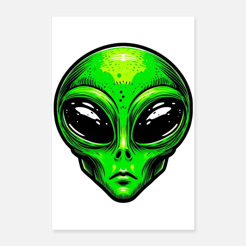 Alien extraterrestre martien Poster 60 x 90 cm