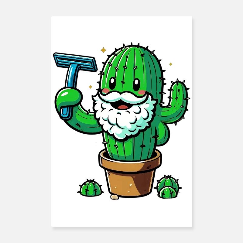Cactus rasiert sich den Bart Poster 60x90 cm