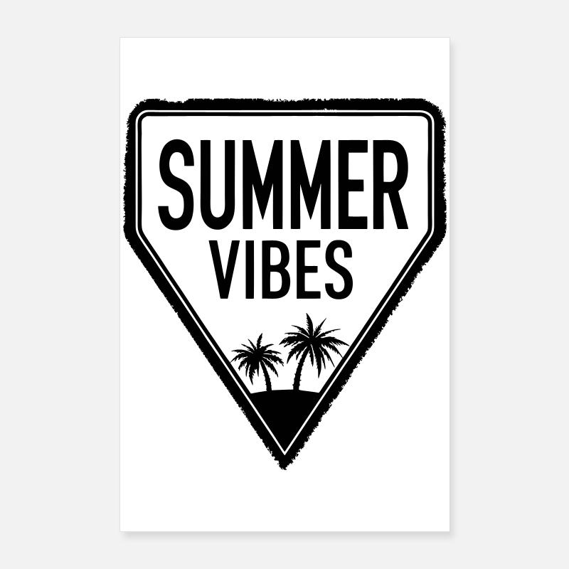 Design SUMMER VIBES avec lettrage cool Poster 60 x 90 cm