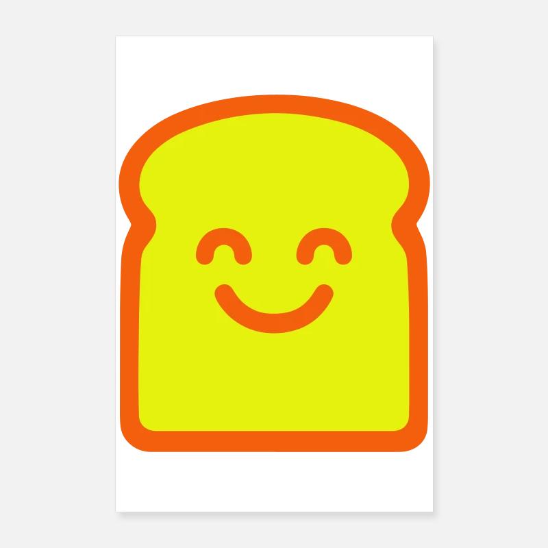 Visage de toast souriant Poster 60 x 90 cm