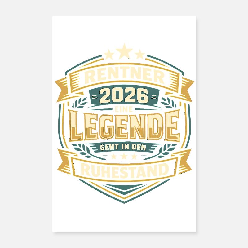 Retraités 2026 Retraite non responsable Poster 60 x 90 cm