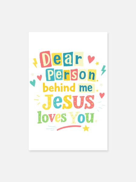 Jesus liebt dich positive Botschaft - Poster 60x90 cm - Weiß - Vorne
