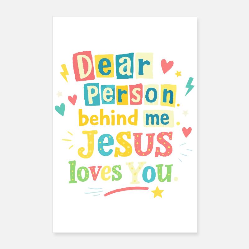 Jésus t’aime, message positif Poster 60 x 90 cm