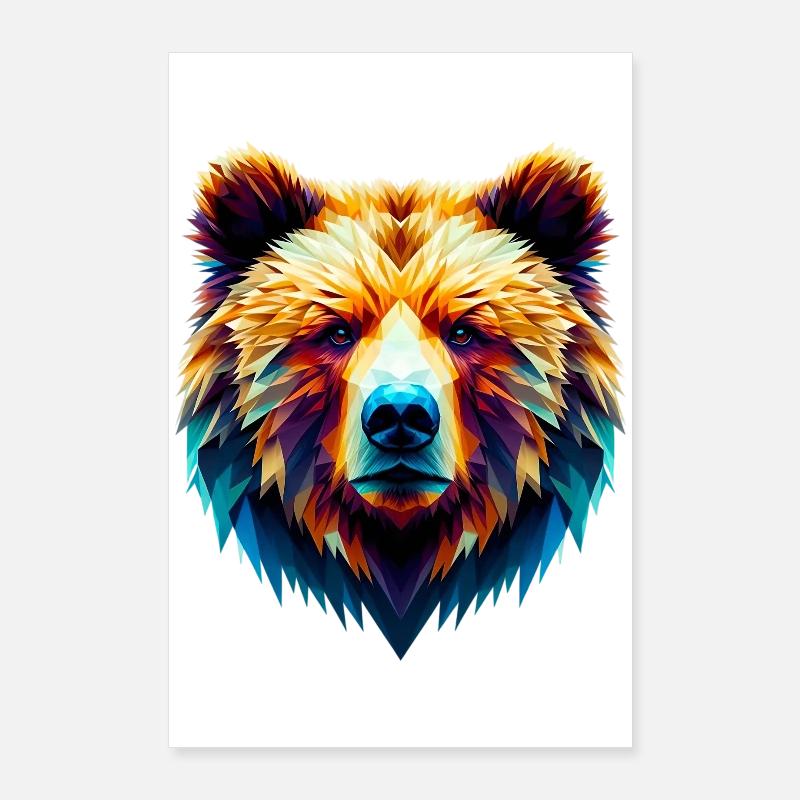 Polygonaler Bär Poster 60x90 cm