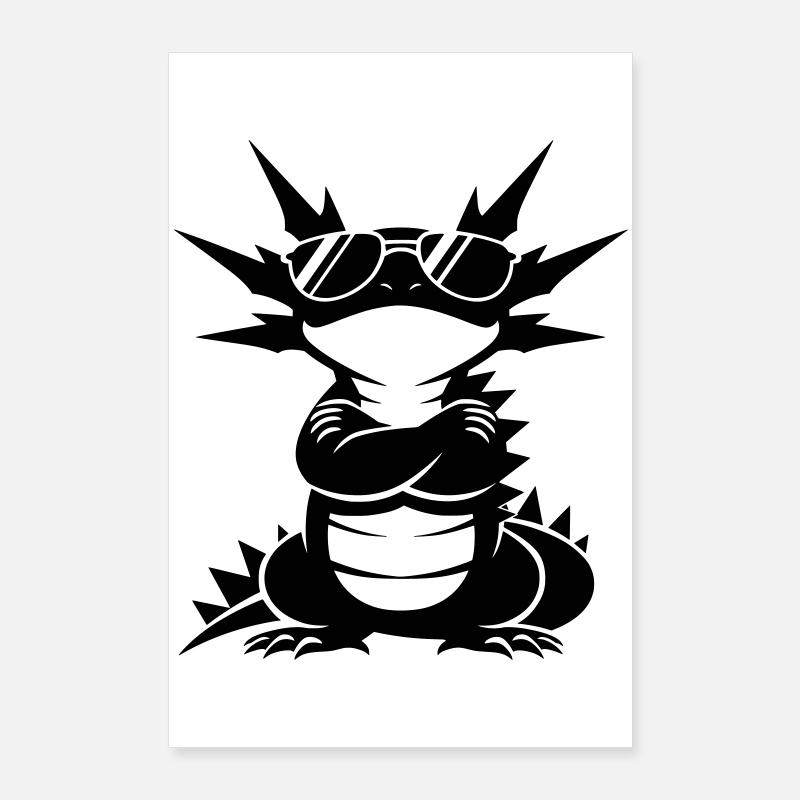 Axolotl cool avec des lunettes de soleil Poster 60 x 90 cm