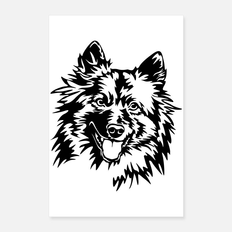 Wolfsspitz Kopf Poster 60x90 cm