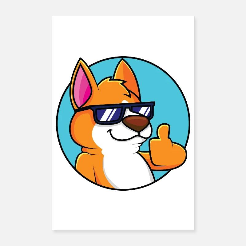 Cool Fox - Pouce vers le haut Poster 60 x 90 cm