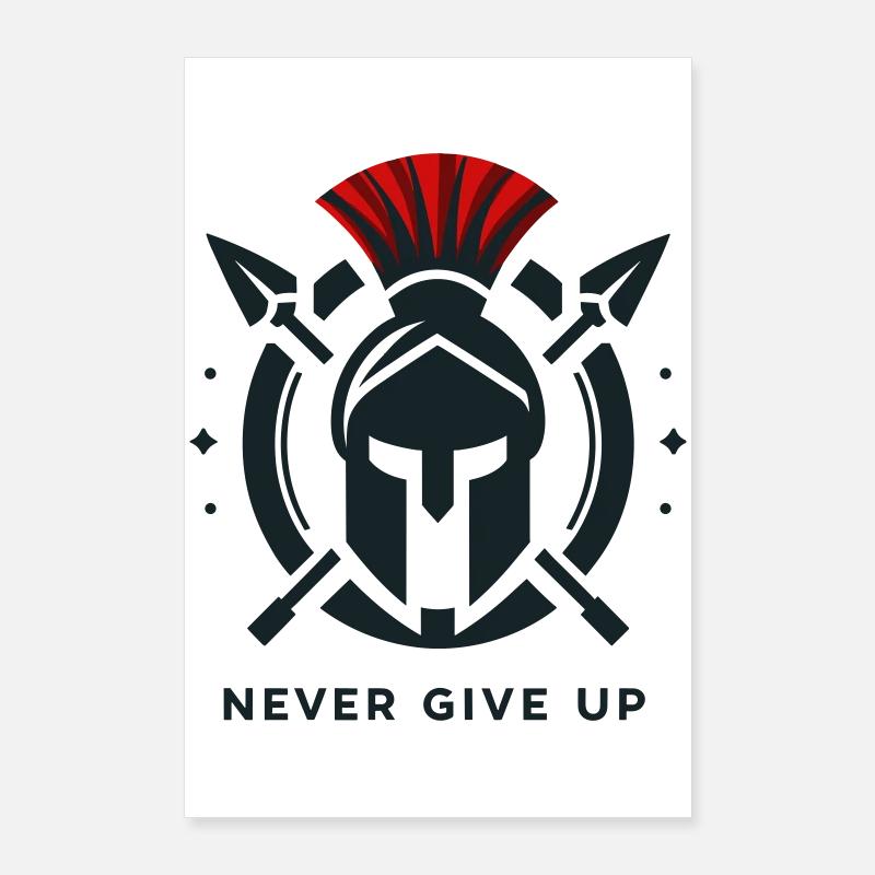 Warrior Mindset musculation – Jamais Abandonner Poster 60 x 90 cm