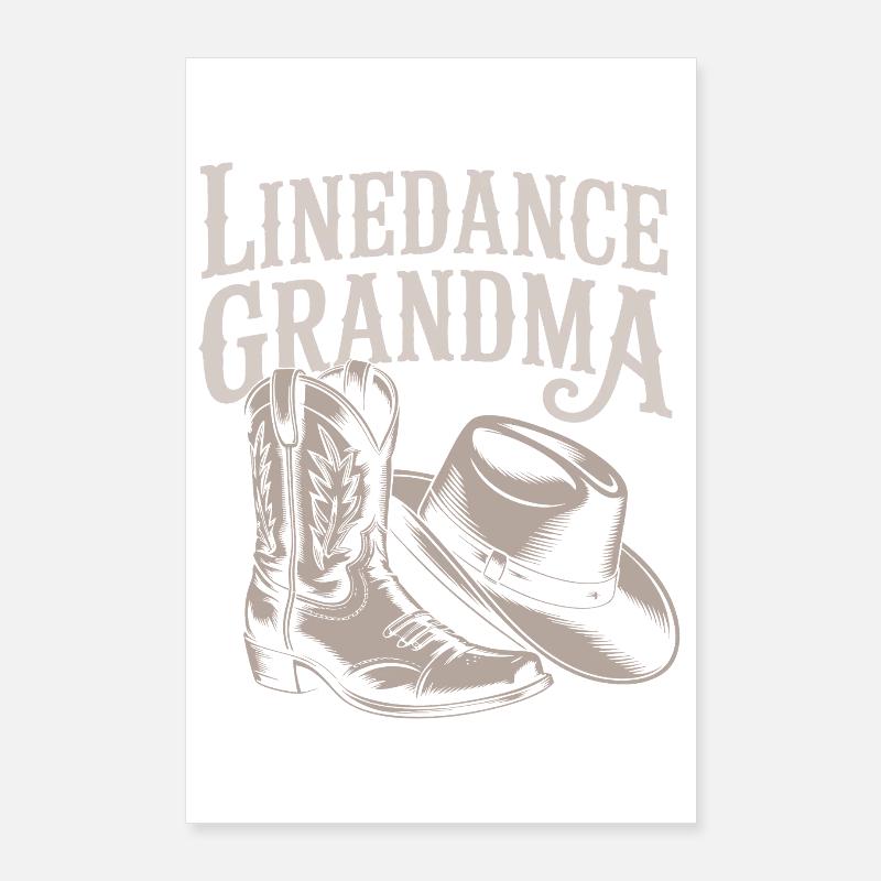 Linedance Oma Boots Hut Poster 60x90 cm
