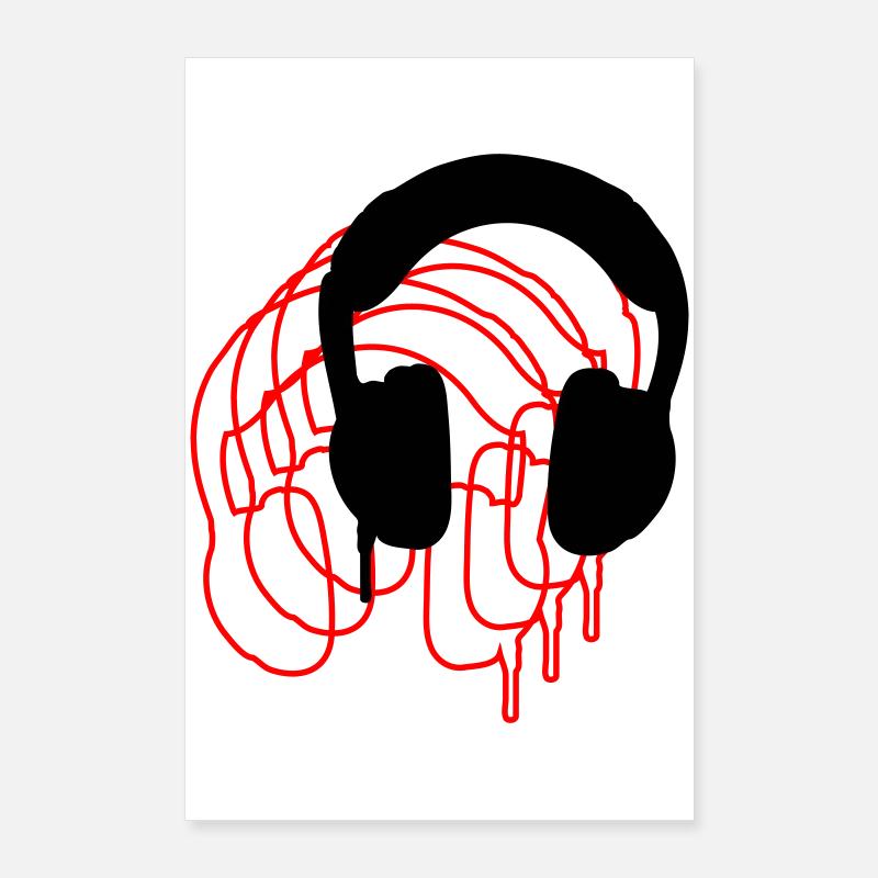 Hovedtelefoner Poster 60x90 cm