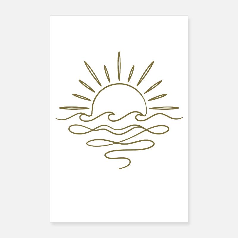 Soleil et mer bohèmes Poster 60 x 90 cm