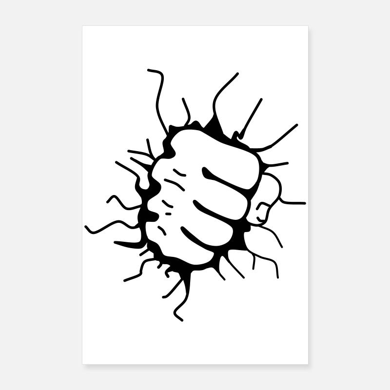 Faustschlag Faust Fäustling Punch Poster 60x90 cm