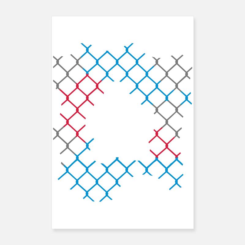 Trou dans la clôture grillagée Poster 60 x 90 cm