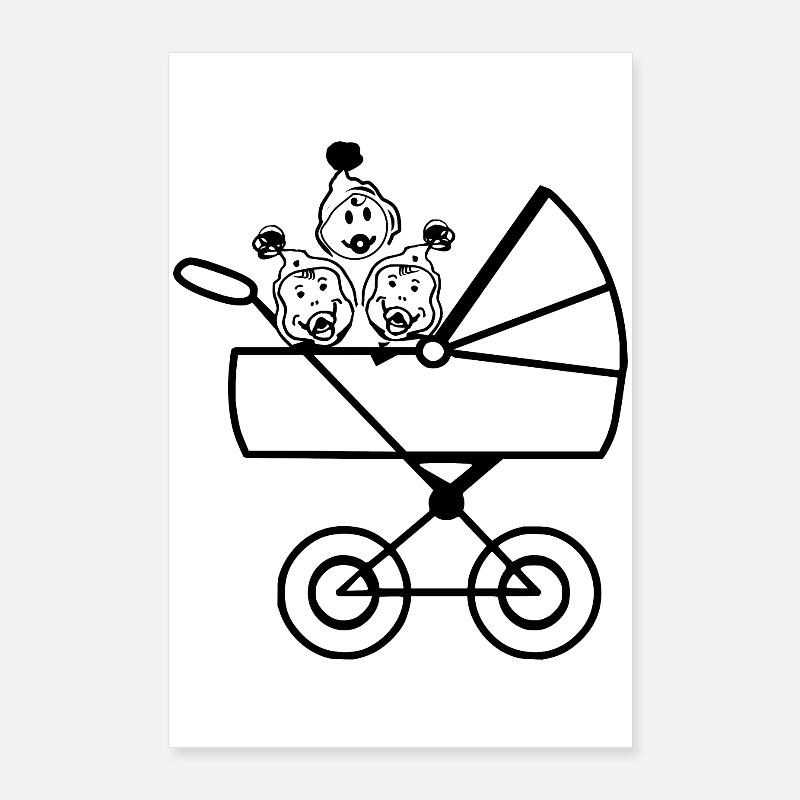 Drillinge Babys Poster 60x90 cm