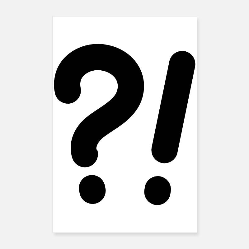 Points d’interrogation et points d’exclamation Poster 60 x 90 cm