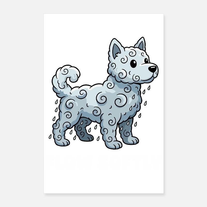 Cloud Dog Flow Douce Poster 60 x 90 cm