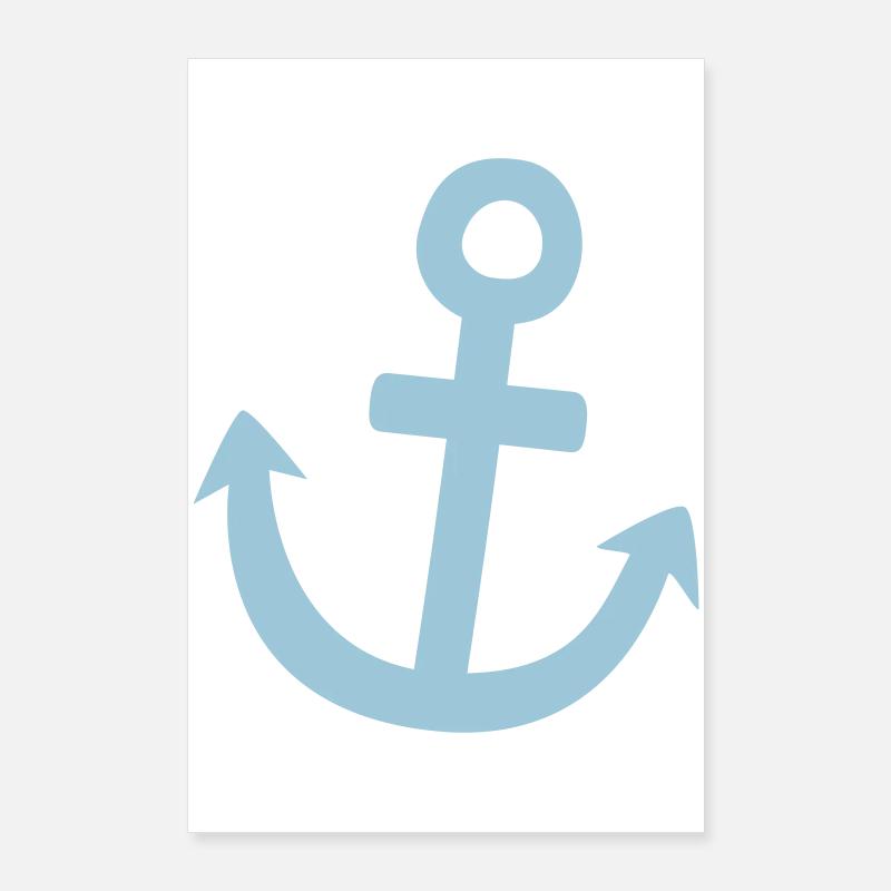 Illustration Anker Symbole maritim Poster 60 x 90 cm