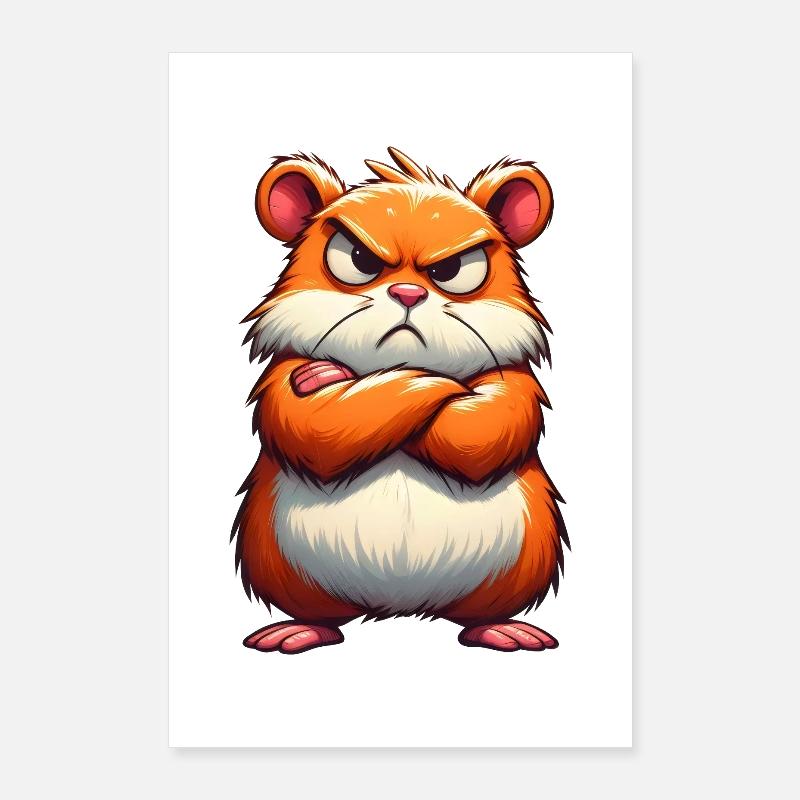 hamster grognon mécontent Poster 60 x 90 cm