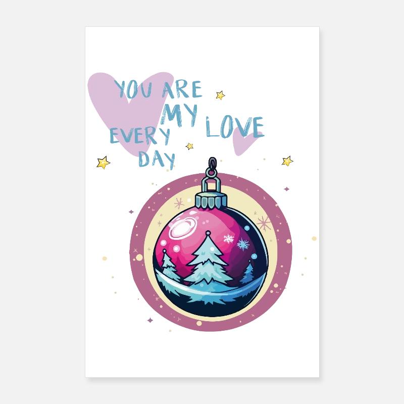 Weihnachtskugel Liebe  Poster 60x90 cm
