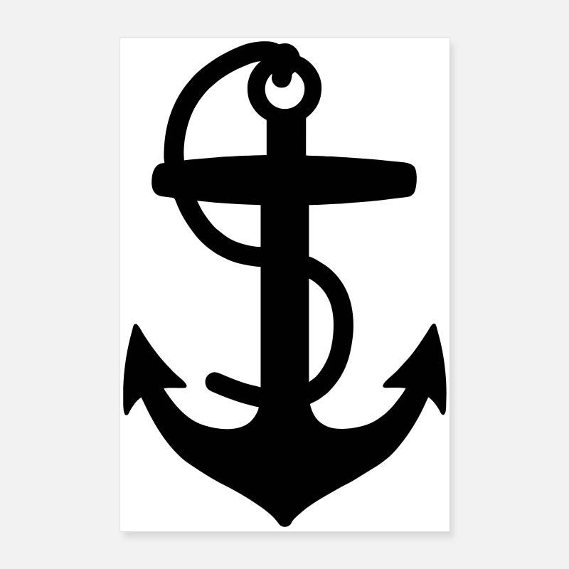 Anker für Boot oder Schiff mit Seilsegler Poster 60x90 cm