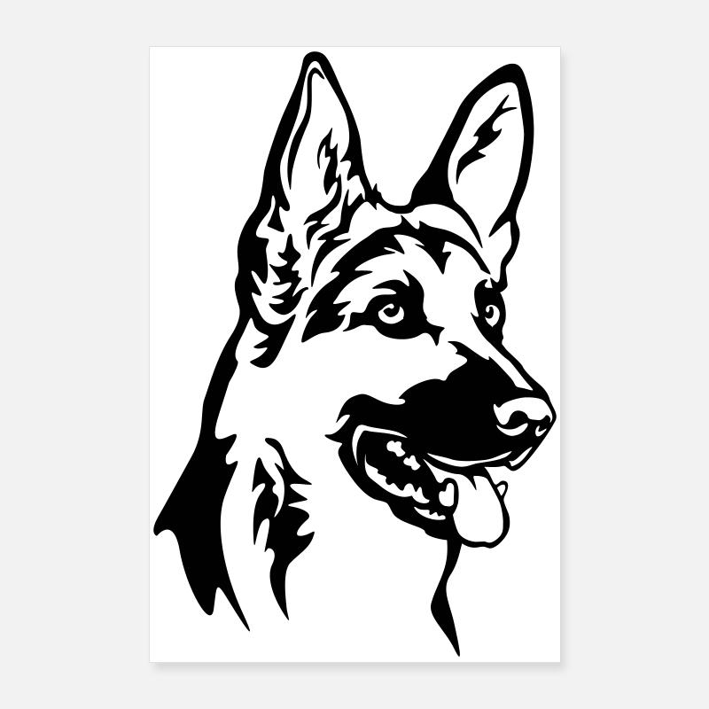 Deutscher Schäferhund Kopf Poster 60x90 cm