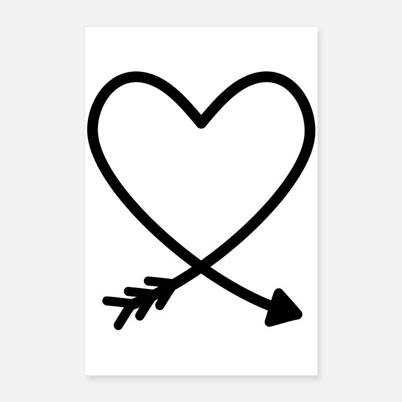 Herz Pfeil Liebe Freundschaft Kraft Geschenkidee Poster 60x90 cm