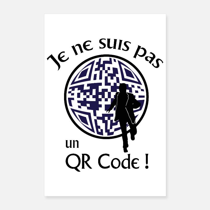 Je ne suis pas un QR-Code ! Message Parodie Série Poster 60 x 90 cm