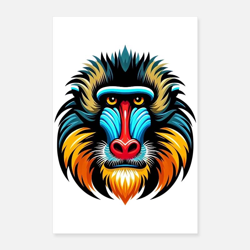 Mandrill monkey Poster 24" x 35" (60x90 cm)