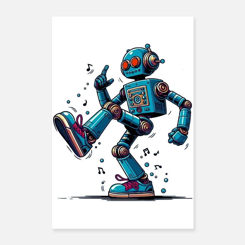 Extraterrestrial alien robot dances Poster 24" x 35" (60x90 cm)