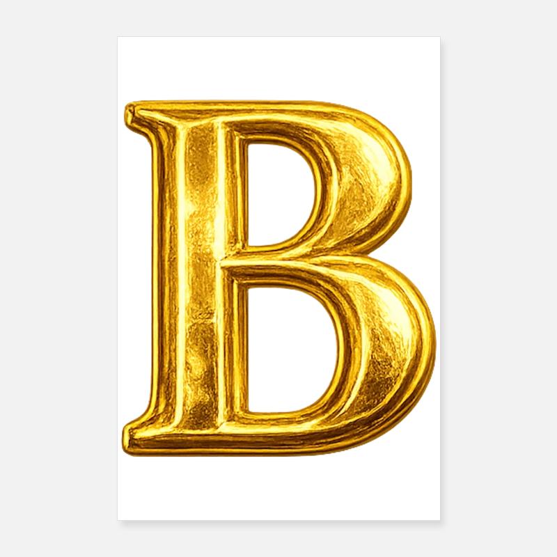 Goldenes B-Monogramm Poster 60x90 cm