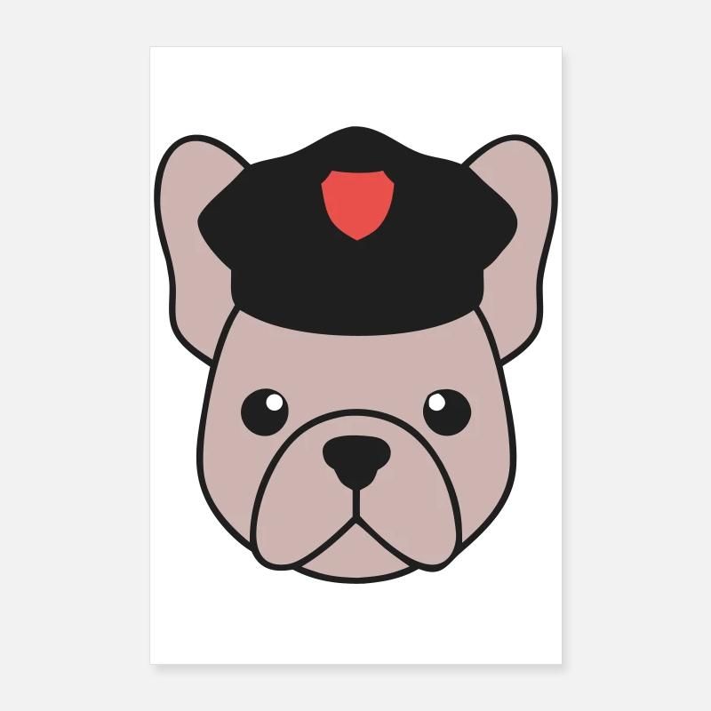 Frenchie Polizist Cop Security Poster 24" x 35" (60x90 cm)