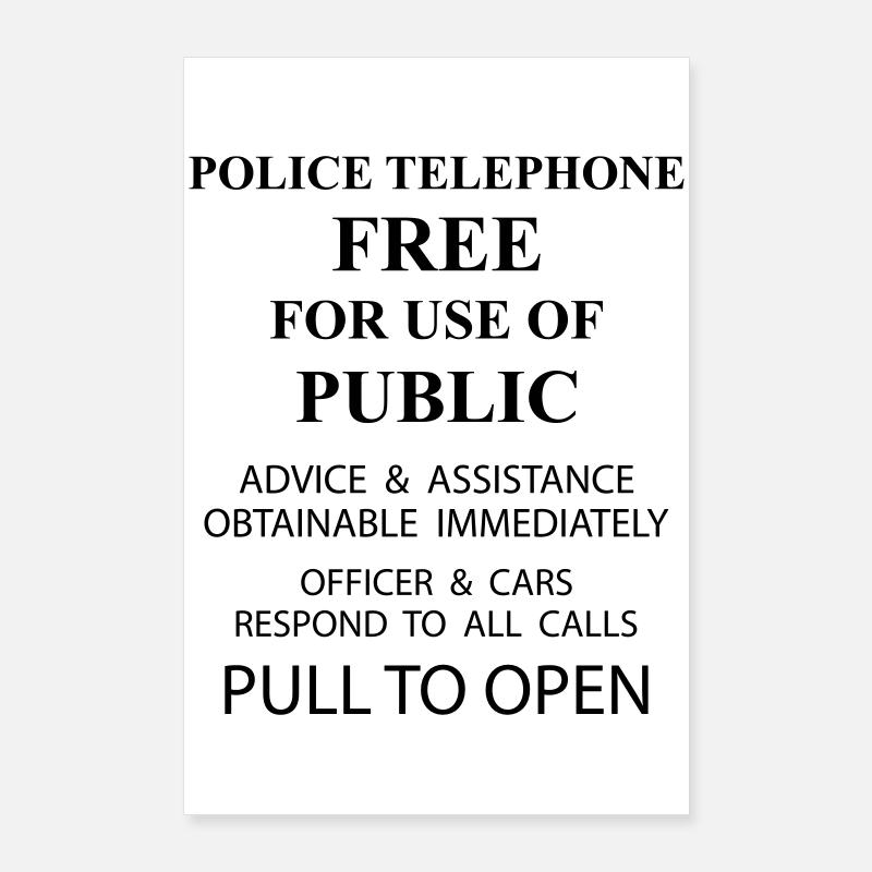 texte de la zone de police Poster 60 x 90 cm
