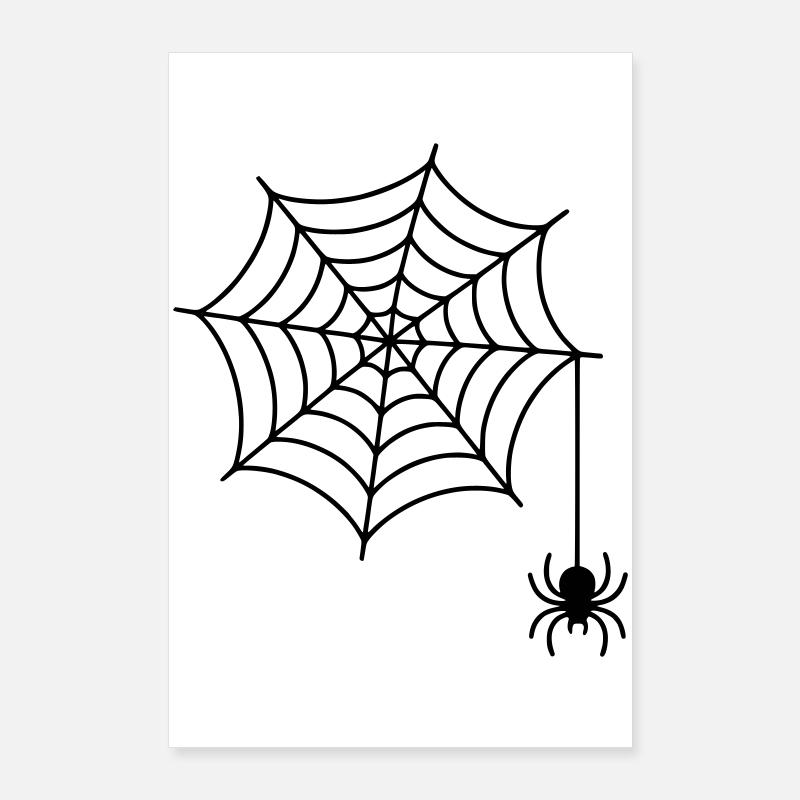 Spinnennetz mit Spinne Silhouette Poster 60x90 cm