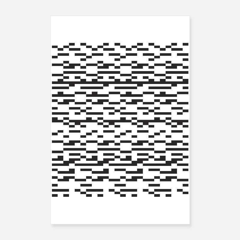 Noir Stripe pixeliges Glitch Grid Poster 60x90 cm
