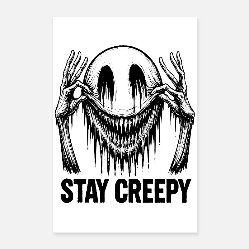 Schmelzendes Lächeln – Dunkle Comic-Horror-Kunst Poster 60x90 cm