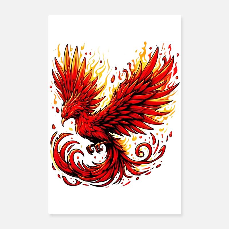 Roter Phönix Poster 60x90 cm
