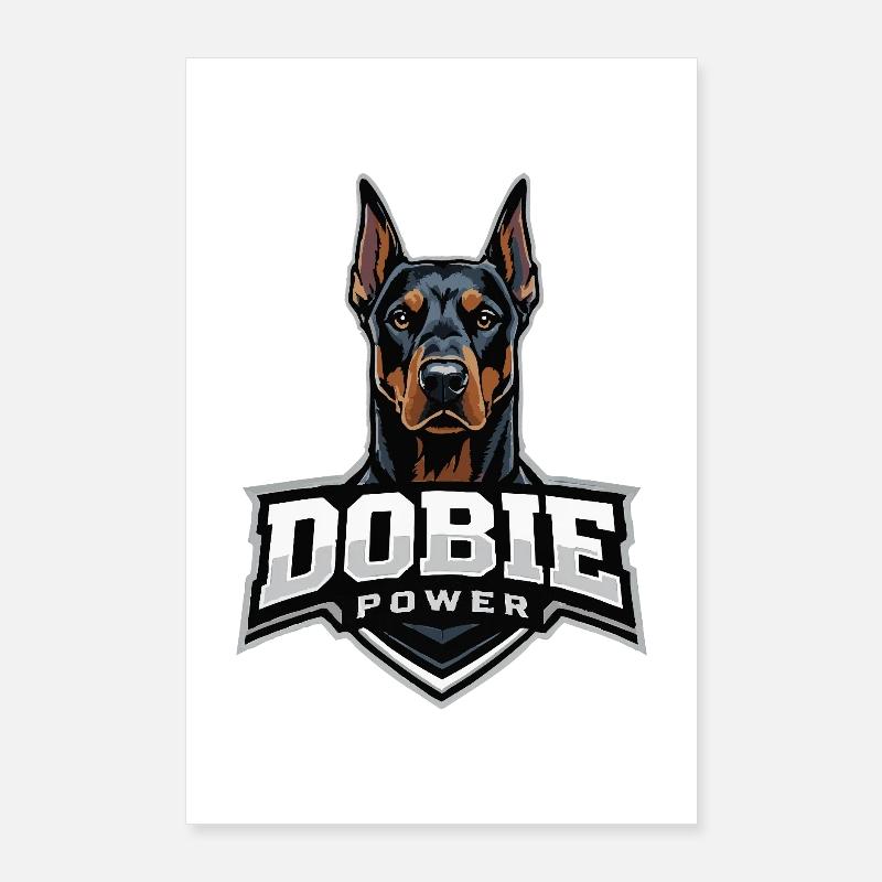 Dobie Power Dobermann Motiv Poster 60x90 cm