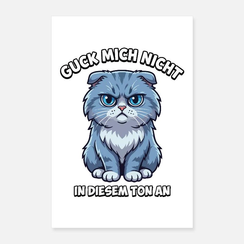 Ne me regarde pas comme ça – chat de dessin animé Poster 60 x 90 cm