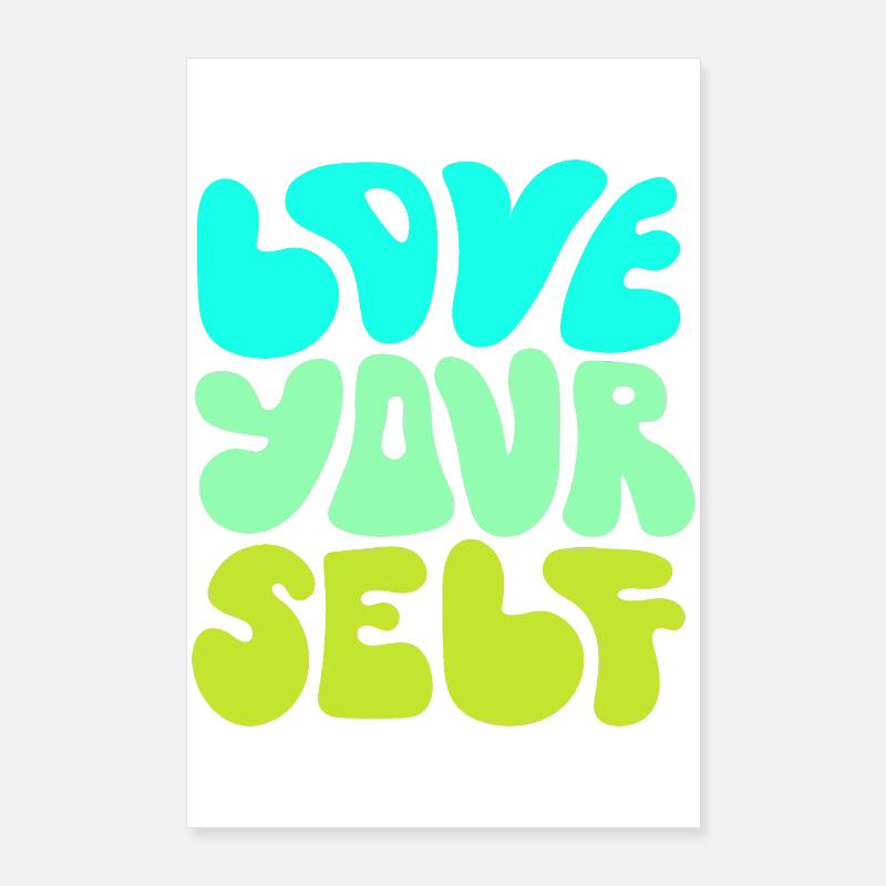 Citation positive pour l’amour de soi : Conception - Poster 60 x 90 cm - blanc