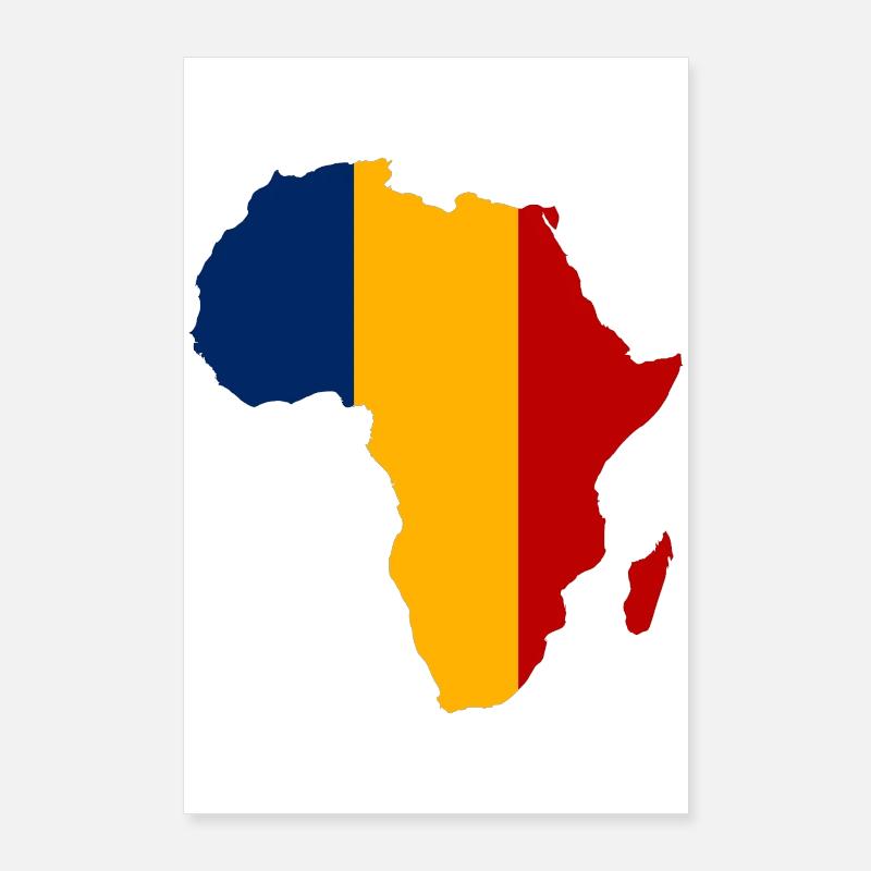 Tschad_Flagge_Afrika Poster 60 x 90 cm