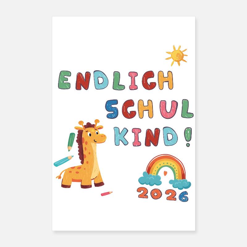 Endlich Schulkind 2026  Poster 60x90 cm
