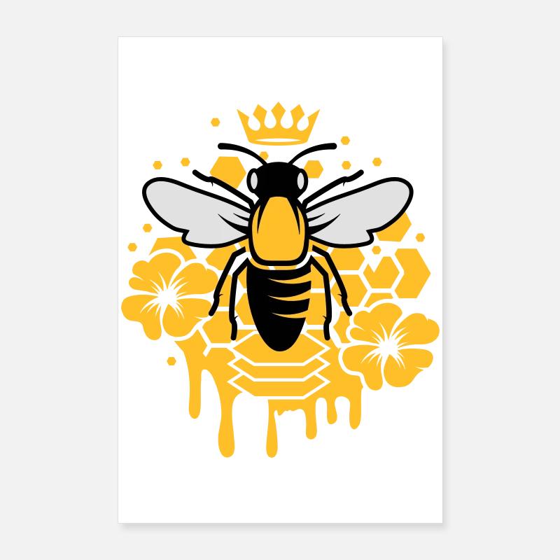 A bee with a crown Poster 24" x 35" (60x90 cm)