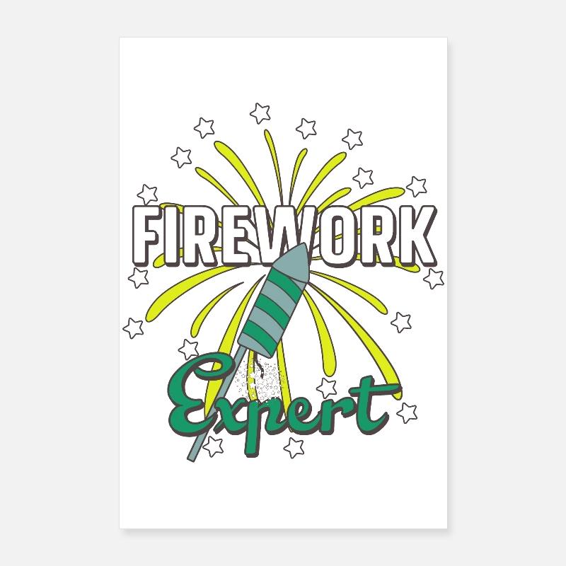 Feu d'artifice expert Poster 60 x 90 cm